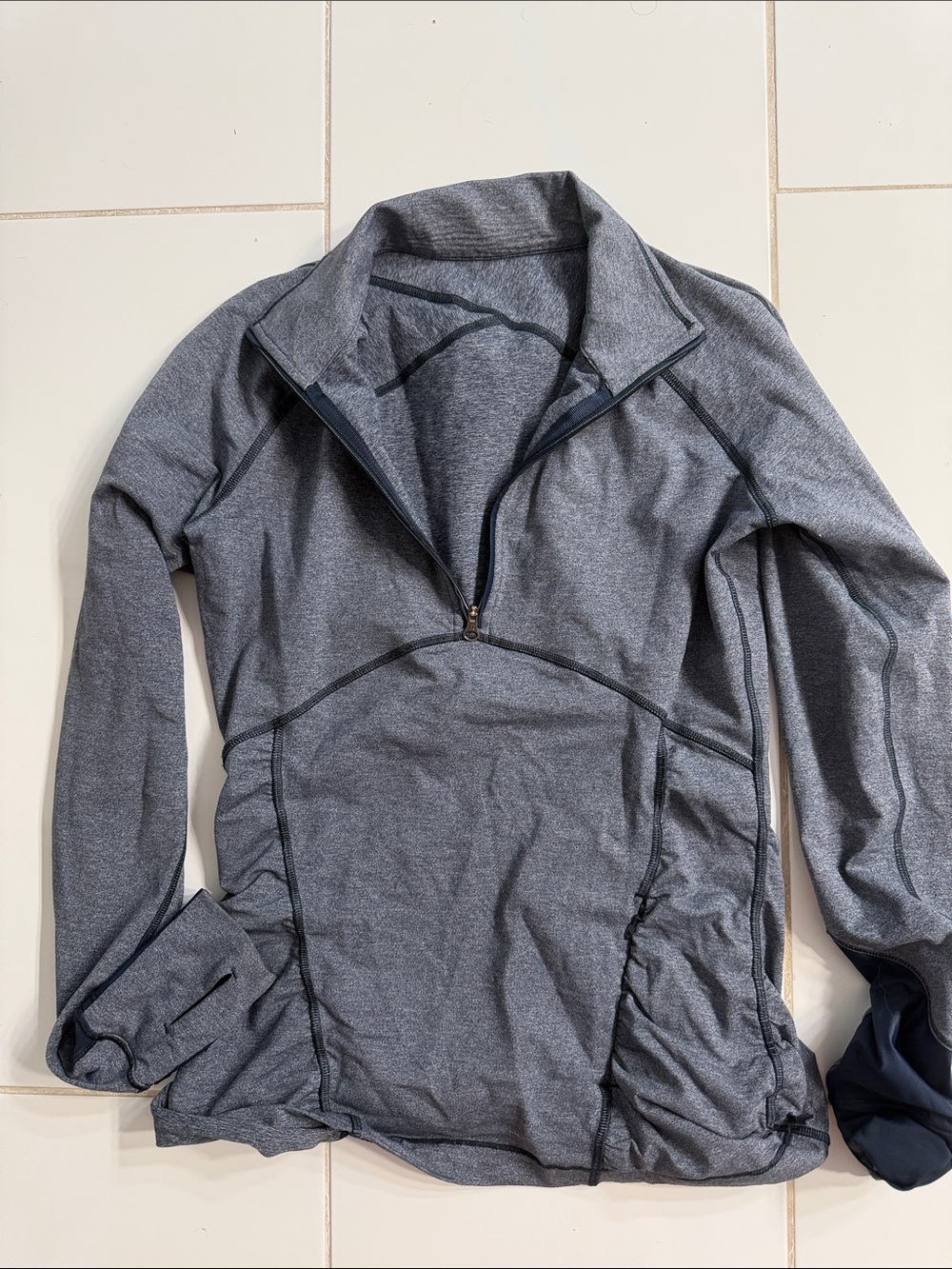 Lululemon Women's Heather Gray Quarter-Zip Active Jacket